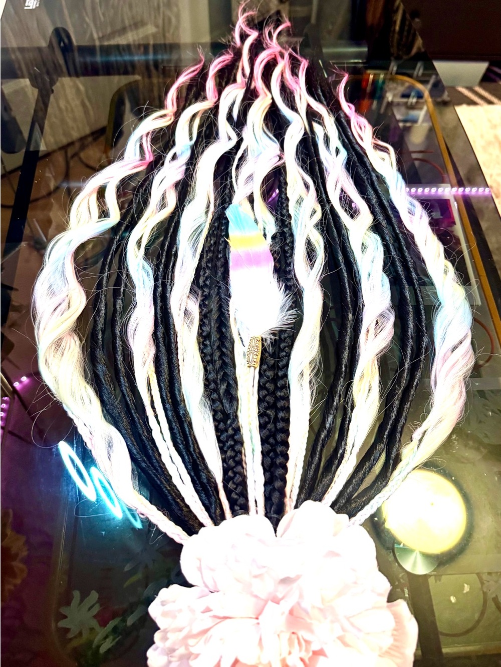 Pastel Ombre Braided Hair Extensions - Women Accessories